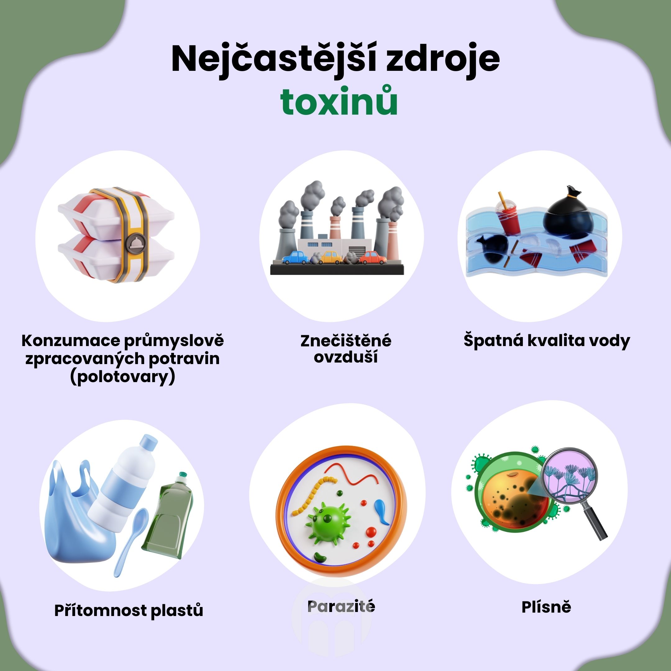 Nejčastější zdroje  toxinů